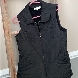 Talbots black quilted vest